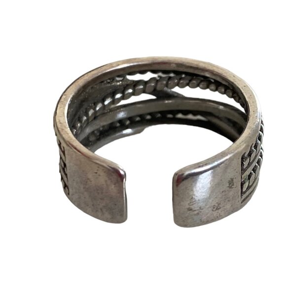 Winding Twisted Silver Multi-layer Retro Ring sterling silver size 7 - Picture 2 of 8